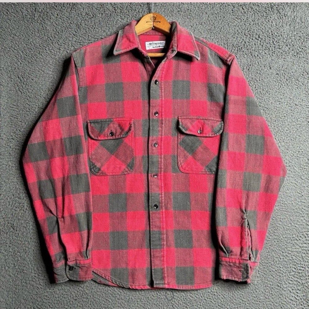 Vintage The Weekender by Bud Berma Buffalo Check Heavyweight Flannel, Sz Small